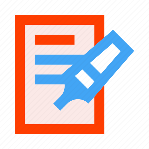 Document, editor, felt, highlighter, marker, pen icon - Download on Iconfinder