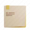 sticky, note, front, reminder, alarm, document 