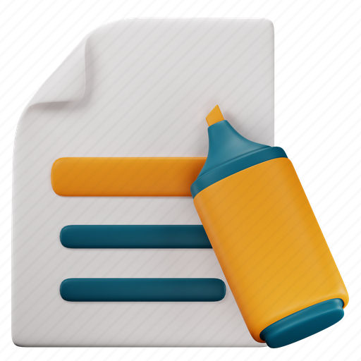 Highlighter, marker, pen, file, workplace, office, material icon - Download on Iconfinder