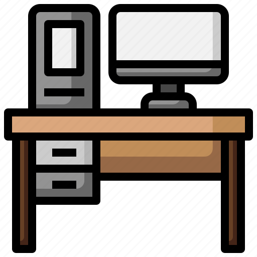 Desk, desktop, workplace, book, study icon - Download on Iconfinder
