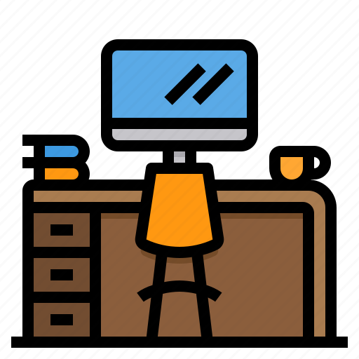 Desk, table, furniture, office, material, computer icon - Download on Iconfinder