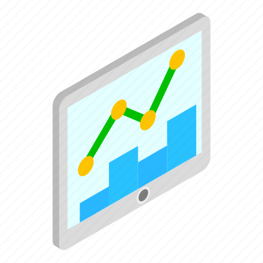 Business, chart, growth, isometric, screen, success, tablet icon - Download on Iconfinder