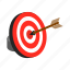 arrow, business, center, hit, isometric, marketing, target 