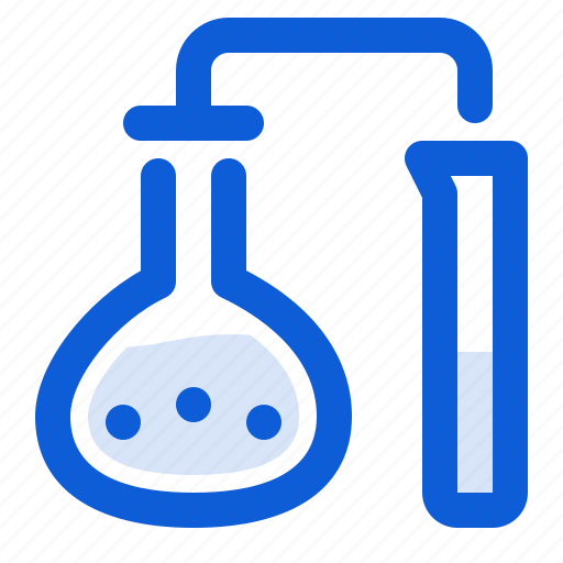 Chemical, experiment, reaction, laboratory, flask, test, tube icon - Download on Iconfinder