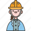 engineer, female, technician, helmet, constructor 