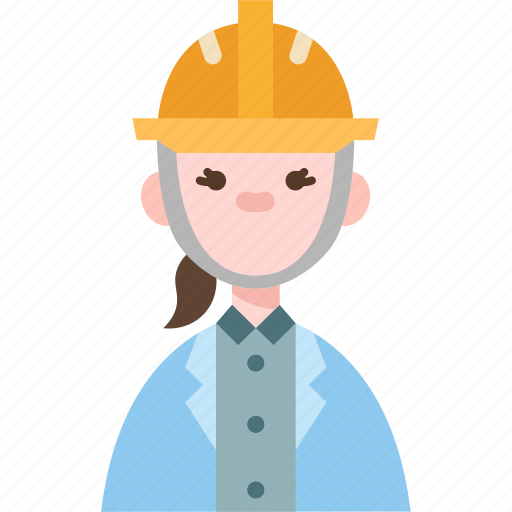 Engineer, female, technician, helmet, constructor icon - Download on Iconfinder