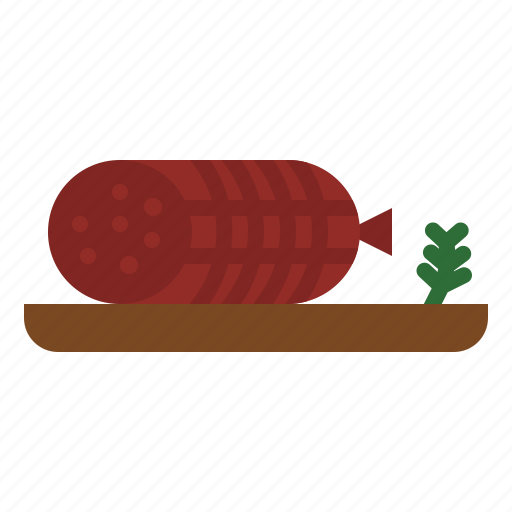 Salami, butcher, food, pork, sausage icon - Download on Iconfinder