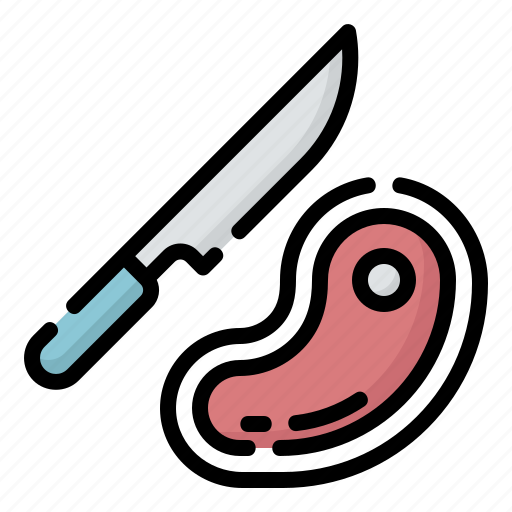 Meat, knife, steak, grilled, proteins, barbecue, food and restaurant icon - Download on Iconfinder