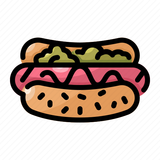 Hot dog, hotdog, fast food, snack, sausage, bun, delicious icon - Download on Iconfinder