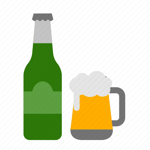 Alcohol, beer, beverage, drink, mug, foam, bottle icon - Download on Iconfinder