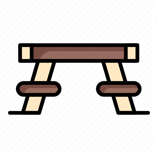 Bench, desk, furniture, park, table icon - Download on Iconfinder