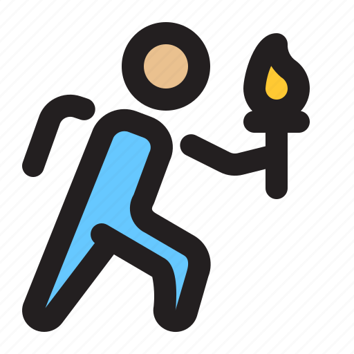 Olympics, sport, competition, torch, fire, flame, run icon - Download on Iconfinder