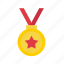 - olympics medal, medal, champion medal, star medal, ribbon pendant, ribbon badge, winner, first rank 