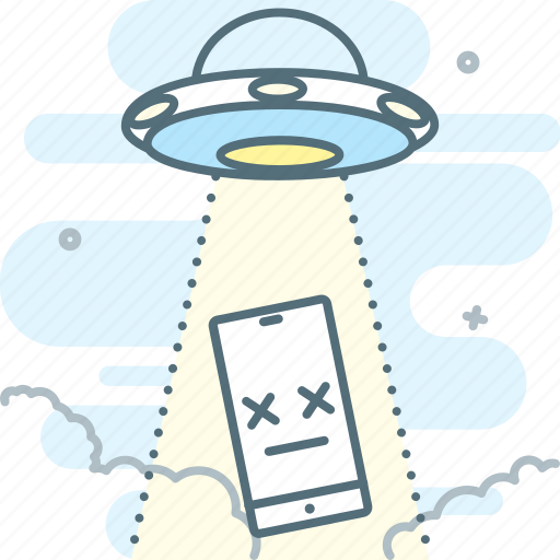 Abduction, flying saucer, not found, smartphone, ufo icon - Download on Iconfinder