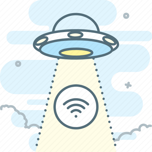 Abduction, flying saucer, not found, ufo, wifi icon - Download on Iconfinder