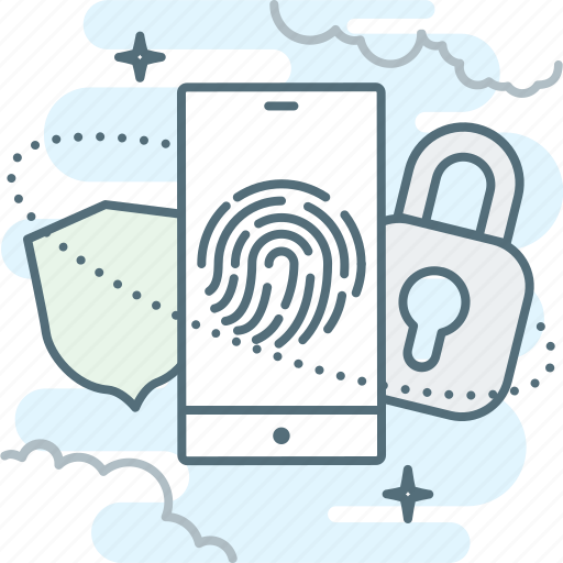 Fingerprint, lock, sequrity, shield, smartphone icon - Download on Iconfinder