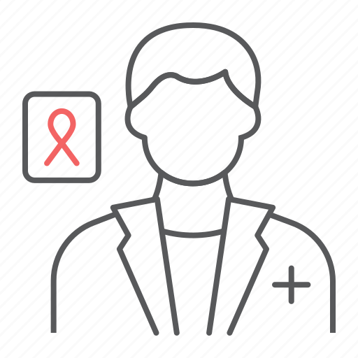 Oncologist, doctor, specialist, oncology, cancer, ribbon, person icon - Download on Iconfinder