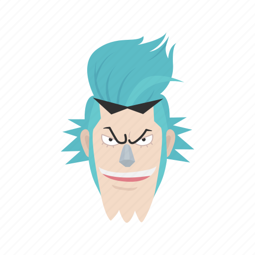 Anime, cartoons, fictional character, franky, one piece, pirate, shipwright icon - Download on Iconfinder