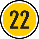 number, 22 