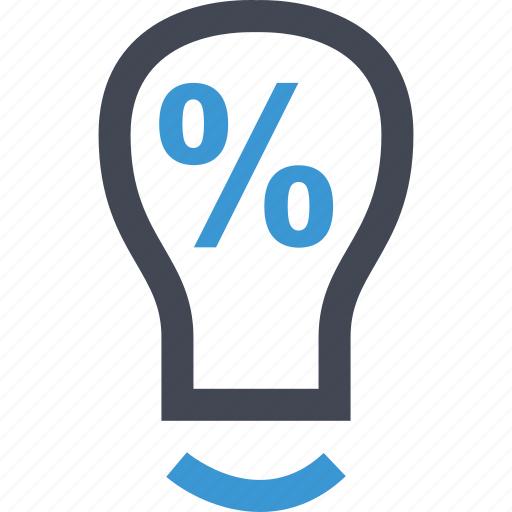 Bulb, light, online, percent icon - Download on Iconfinder