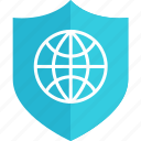 globe, internet, online, secured, shield, web