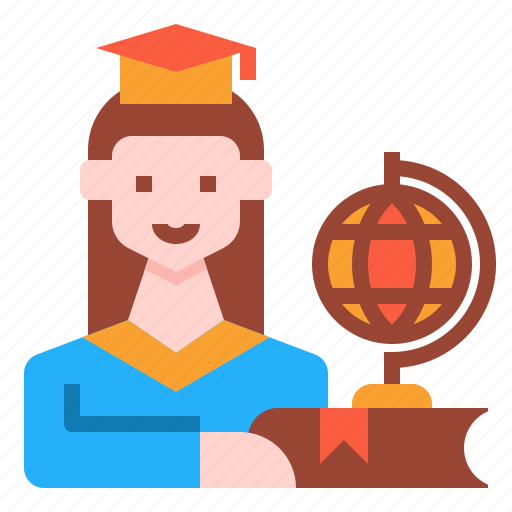 Bachelor, course, graduated, graduation, online, student, woman icon - Download on Iconfinder
