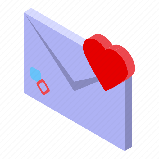 Online, dating, love, letter, isometric icon - Download on Iconfinder