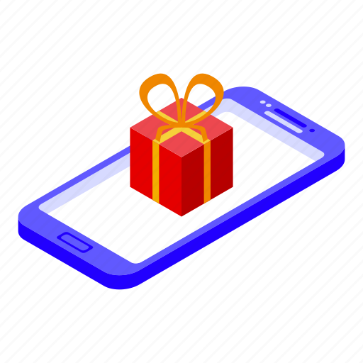Online, dating, gift, box, isometric icon - Download on Iconfinder