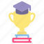 mortarboard, prize, graduation cap, award, education, winner, trophy 