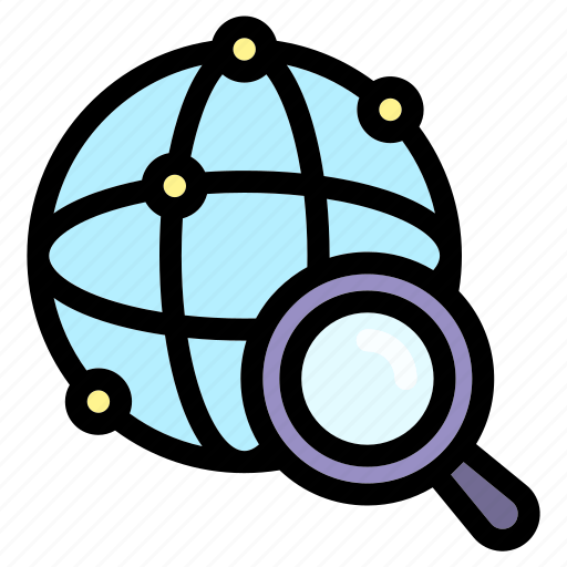 Search, magnifier, globe, global, global search, globe grid, magnifying glass icon - Download on Iconfinder