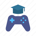 game based learning, education, controller, graduation cap