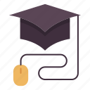 graduation, hat, online, online education, study
