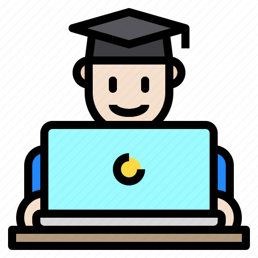 Avatar, education, graduate, laptop icon - Download on Iconfinder