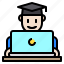 avatar, education, graduate, laptop 