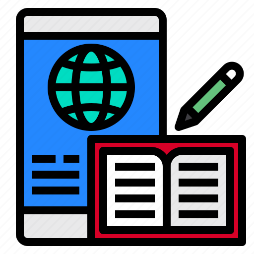 Book, education, mobile, pen, screen, smarphone icon - Download on Iconfinder