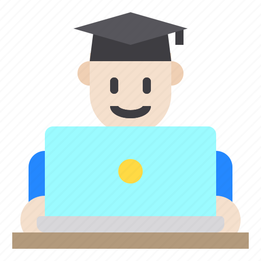 Avatar, education, graduate, laptop icon - Download on Iconfinder