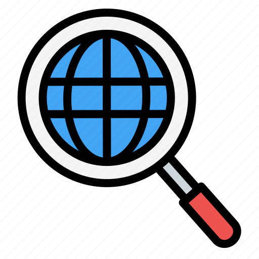 Earth, global, globe, magnifier, magnifying, magnifying glass, search icon - Download on Iconfinder