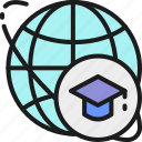 cap, education, global, graduation, online, study, world