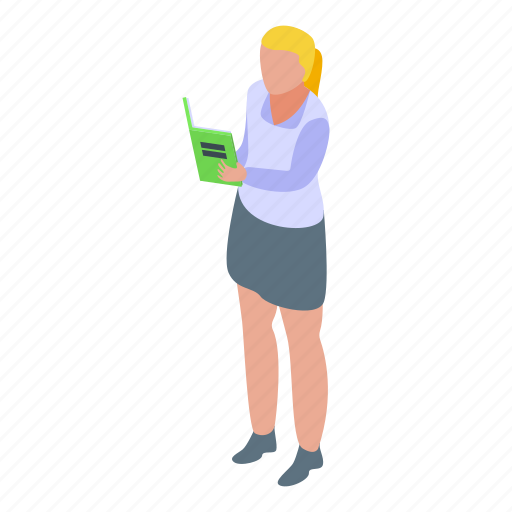 Woman, online, job, search, isometric icon - Download on Iconfinder
