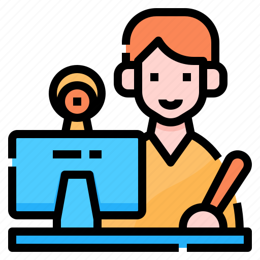 Study, man, learning, stay at home, home school, education icon - Download on Iconfinder
