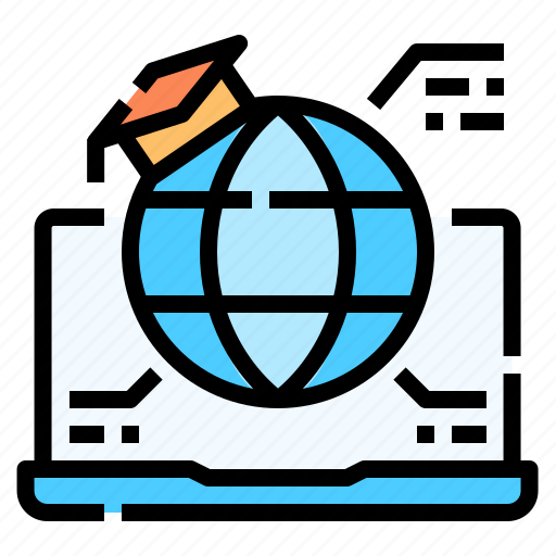 World, wide, graduation, bachelor, online, learning, education icon - Download on Iconfinder