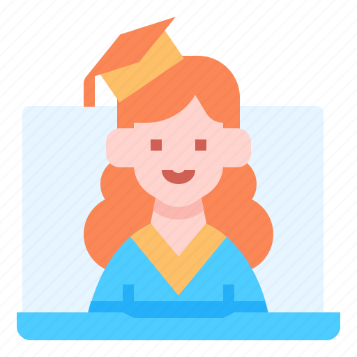 Graduation, graduated, bachelor, woman, diploma, education icon - Download on Iconfinder
