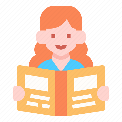 Reading, book, study, woman, learning, at, home icon - Download on Iconfinder