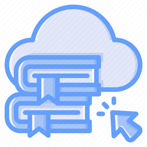 Cloud library, digital library, cloud book, online book, online learning, online library, elearning icon - Download on Iconfinder