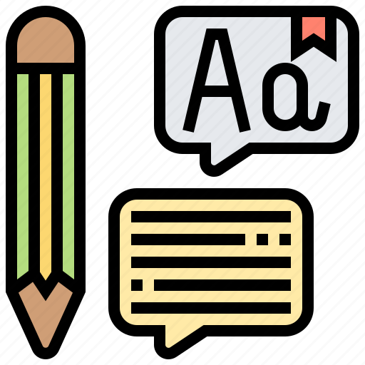 Dictionary, language, pencil, speaking, vocabulary icon - Download on Iconfinder