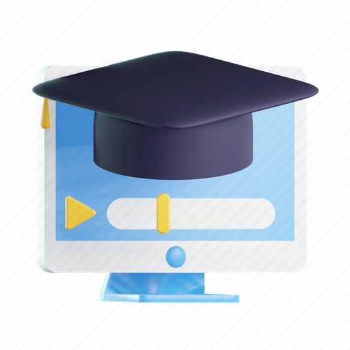 Mortarboard, tutorial, study, education, e-learning, school 3D illustration - Download on Iconfinder