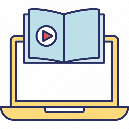 Video book, online book, book, education, video, audio book, video learning icon - Download on Iconfinder