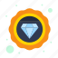 badge, diamond, study, value 