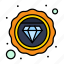 badge, diamond, study, value 