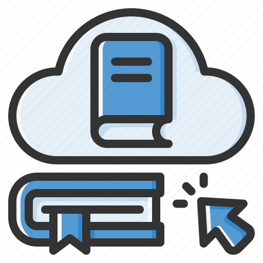 Cloud library, digital library, cloud book, online book, online learning, online library, online study icon - Download on Iconfinder